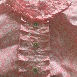 SHRIMP & GRITS KIDS‎ Floral pink Easter Dress Pink Sz 7 pleated neck cotton